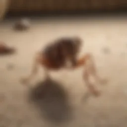 Close-up of fleas on a carpet