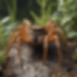 A serene outdoor space with native plants, showcasing the natural habitat of spiders.