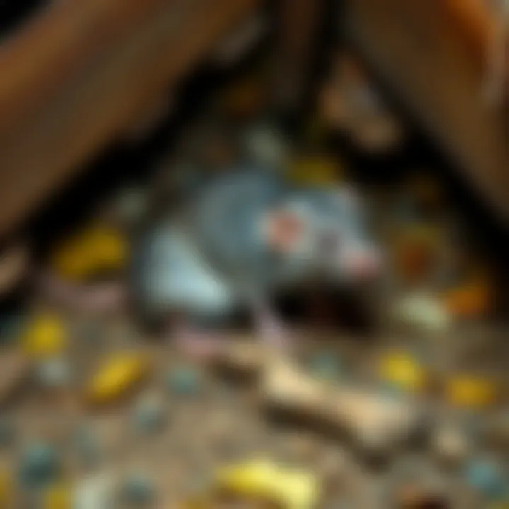 Understanding Roof Rat Behavior Visual representation of roof rat behavior in an attic environment