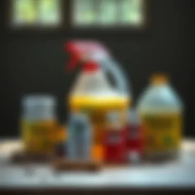 Chemical Solutions for Stink Bug Management Chemical pest control products arranged