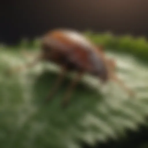 Close-up of a tick on a leaf