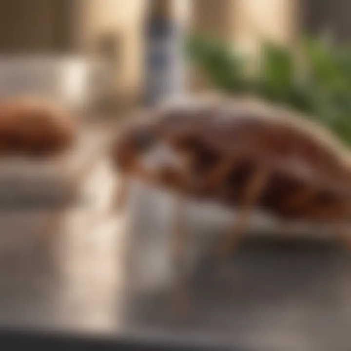 Natural remedies for bed bug control displayed on a table