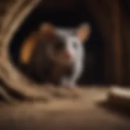 Possum peering from attic opening