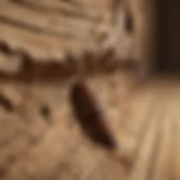 Close-up of termite damage on wooden structures