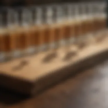Chemical Treatments for Termites Chemical treatments for pest control lined up on a table
