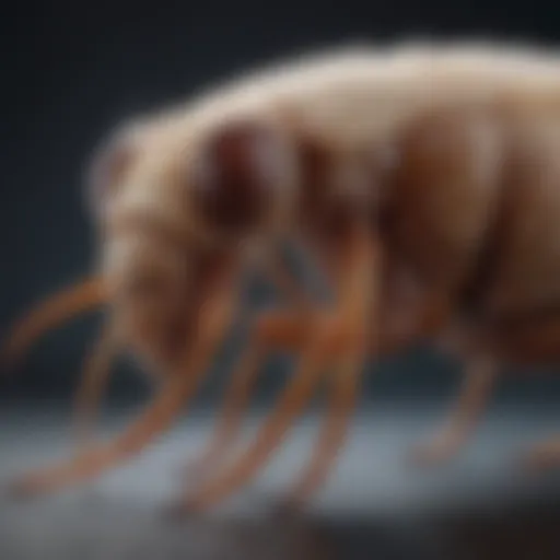 Close-up of a flea on a pet's fur