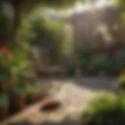 A vibrant garden showcasing an outdoor space free of fleas