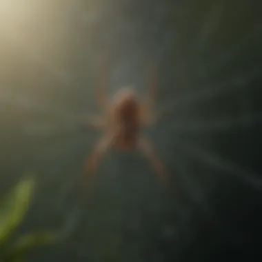 A close-up of a spider on a web showcasing its intricate design