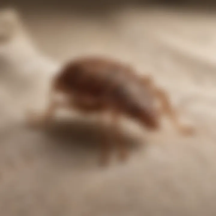 Close-up of a bed bug on fabric