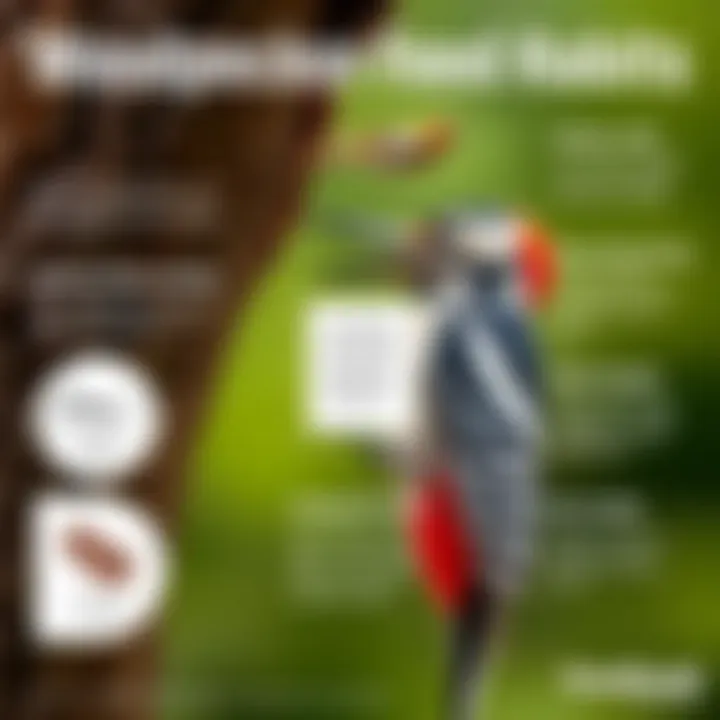 Understanding Woodpecker Feeding Habits Infographic showing woodpecker feeding habits