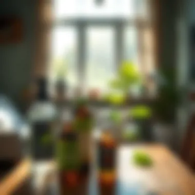 Utilizing Natural Repellents Natural deterrents like peppermint oil displayed in a home setting