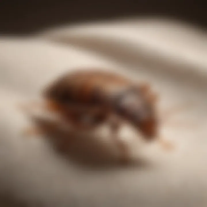 Close-up of bed bug on fabric