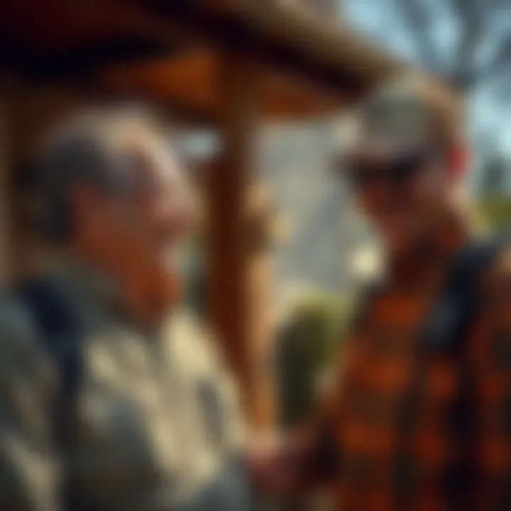 A satisfied homeowner discussing pest control results