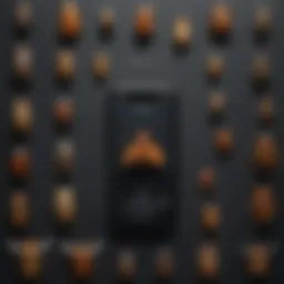 Screenshot of a bug identification app interface showcasing various insect species