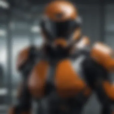 Futuristic Megasuit Armor Technology A futuristic megasuit showcasing advanced armor technology