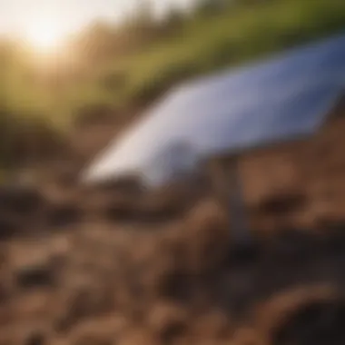 Close-up of solar panel on a mole repeller