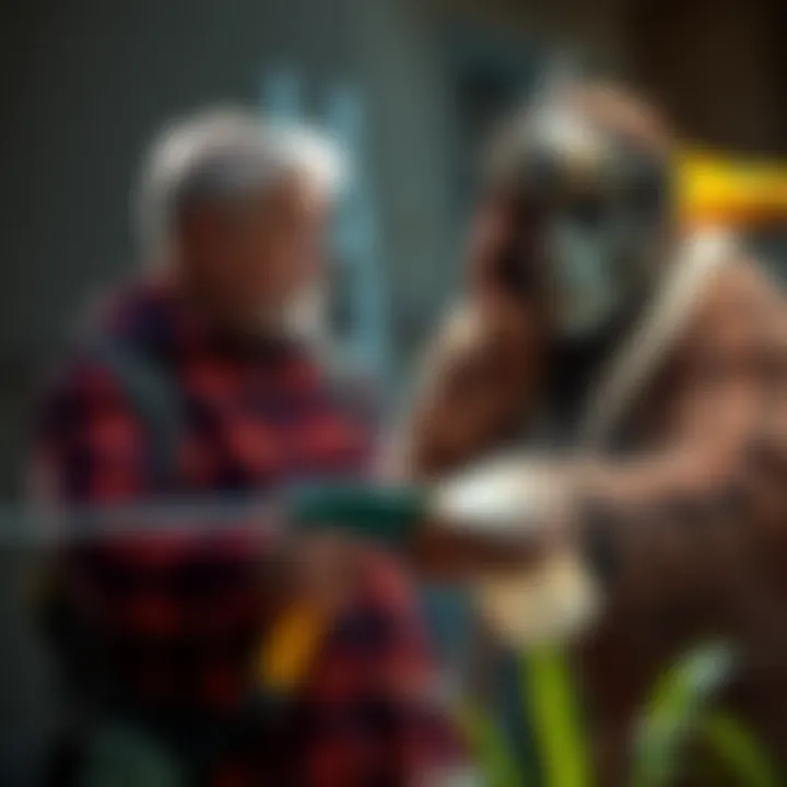 Homeowner applying garlic spray for mosquito control