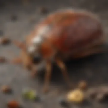 Close-up view of common household pests