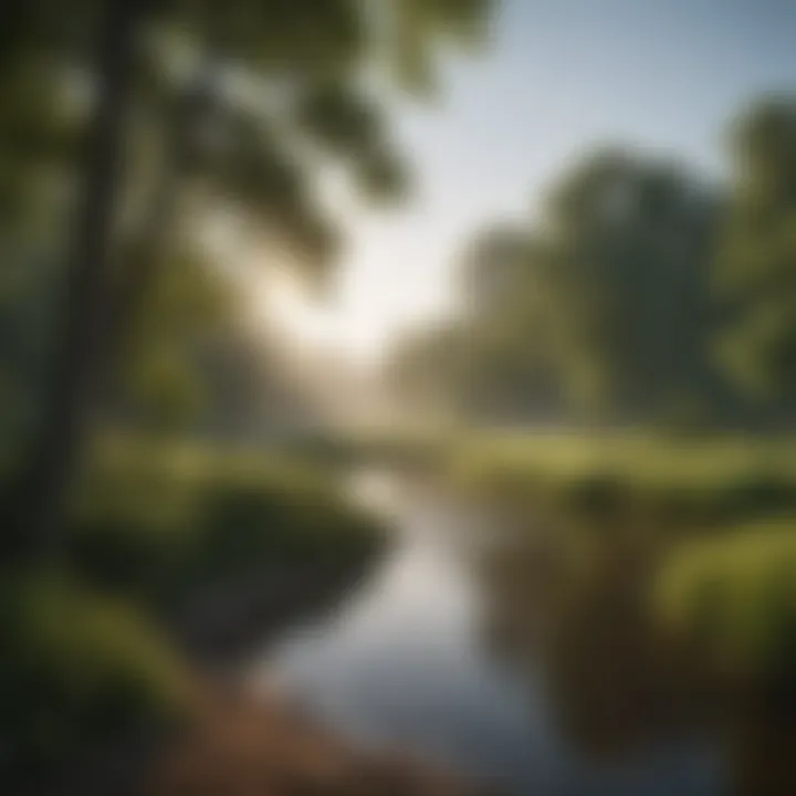 A serene view of the Grand River with lush surroundings