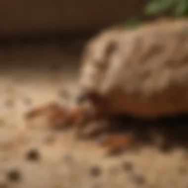 Close-up of a termite infestation illustrating pest identification