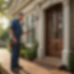 Holmes Pest Control technician inspecting a property for pests