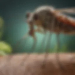 Close-up of a mosquito resting on a leaf