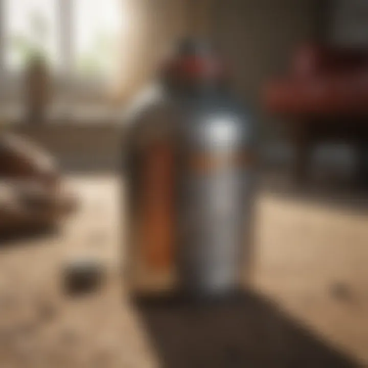 Flea bomb canister positioned in a strategic location.