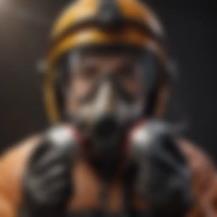 Protective gear including gloves and masks for safety during treatment.