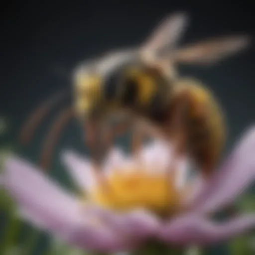 A close-up of a wasp on a flower