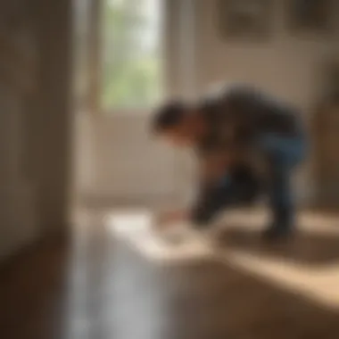 Professional pest control technician inspecting a home