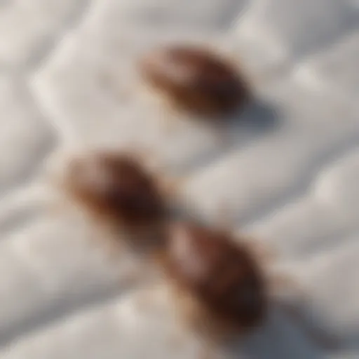 Close-up of bedbugs on a mattress