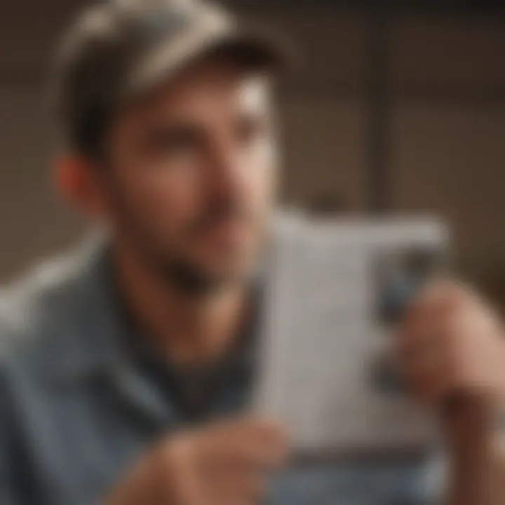 Customer reading pest control service reviews