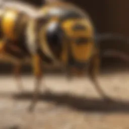 Close-up of a chemical wasp killer in action