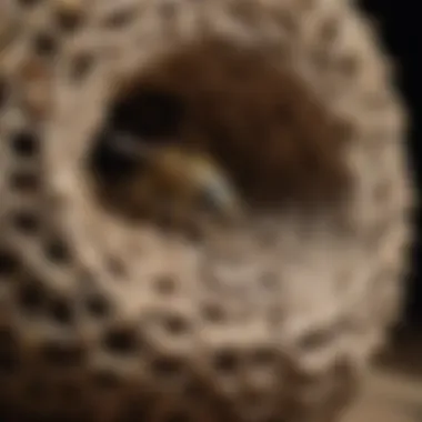 Close-up of a wasp nest