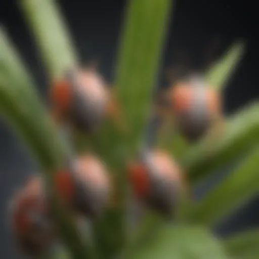 Close-up of stink bugs on a plant