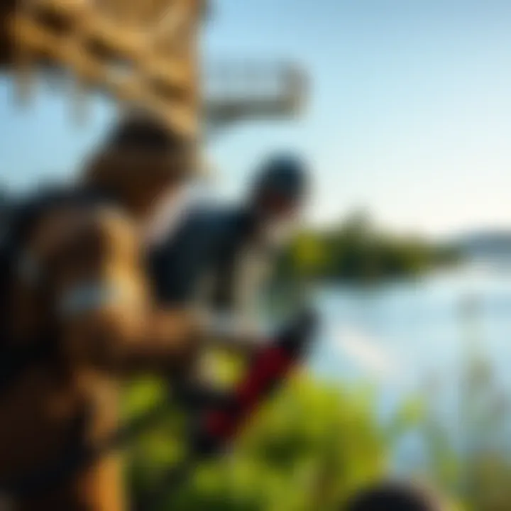 Effective Pest Control Practices Preventive measures and treatments being applied in a scenic lakeside environment