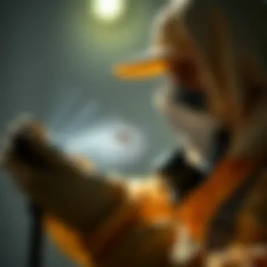 Effective Pest Control Application Close-up of a pest control technician applying treatment