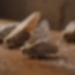 Close-up of pantry moths on a food item