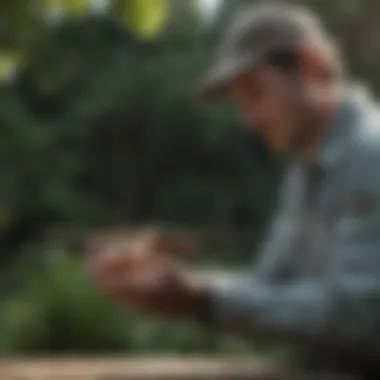 A professional technician applying mosquito control solutions