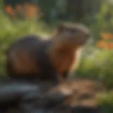 Woodchuck in a garden