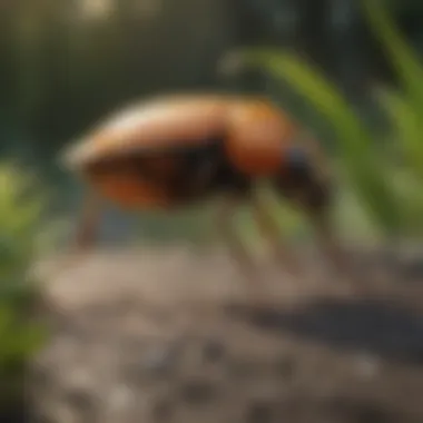 Close-up of beneficial insects in a garden