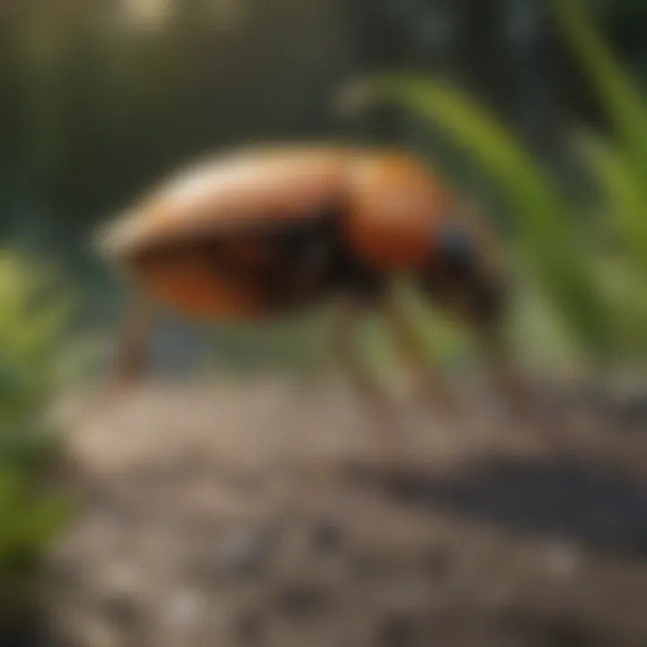 Close-up of beneficial insects in a garden
