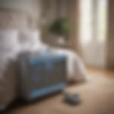 Ozone Machines in Action Illustration showing ozone machine in a bedroom setting