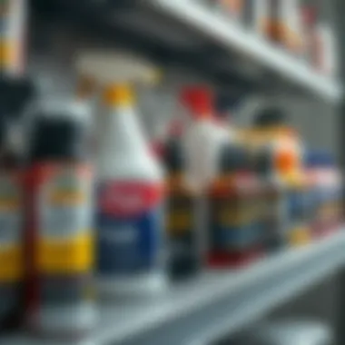 Chemical Treatments for Pest Control Chemical pest control products on a shelf