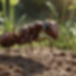Ants in a garden setting