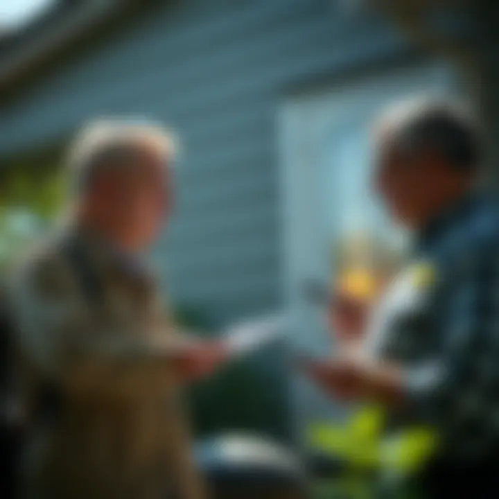 Consulting with Pest Control Experts Homeowner discussing pest issues with an expert