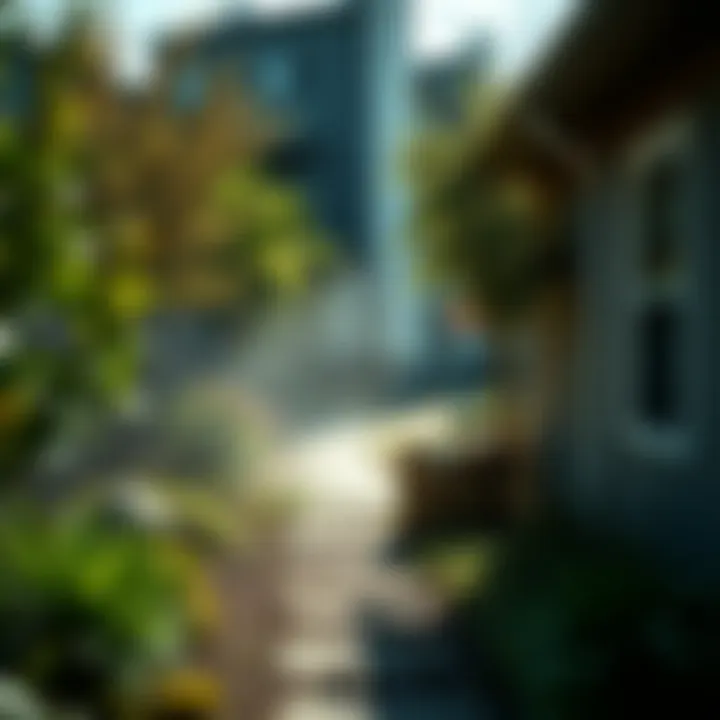 Pesticide Application in Residential Settings An illustration depicting the application of pesticide in a residential area