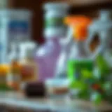 A close-up view of natural pest control products