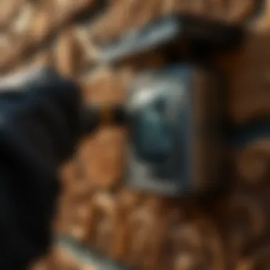 Close-up of the installation process of the Protecta Evo Ambush bait station