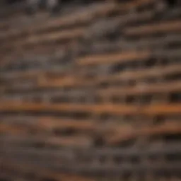 A collection of different types of railroad ties stacked neatly
